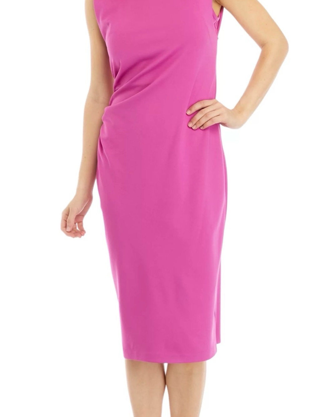 Ella Rafaella Purple Orchid Side-Ruched Sleeveless Dress in size Small NWT